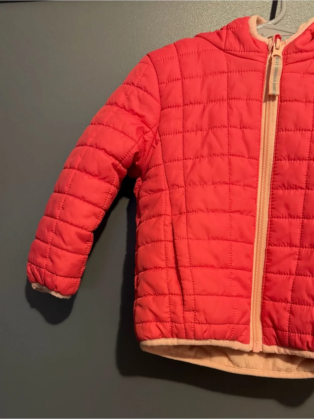 Cat & Jack Coral Quilted Hooded Puffer Jacket
